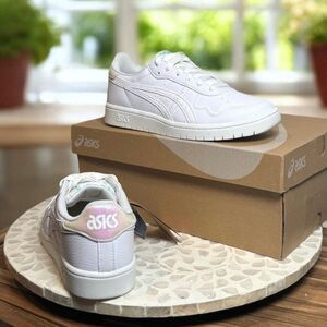 ASICS Japan S Women’s 6 White Leather Iridescent Heel 1202A292-100 NIB